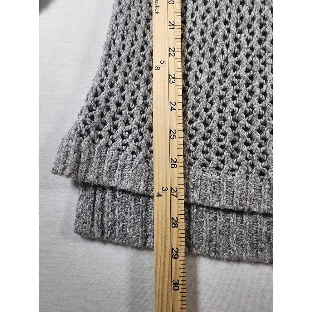 Hollister California Womens Open Knit Sweater Gray Long Sleeve Crew Neck Medium - Picture 2 of 9